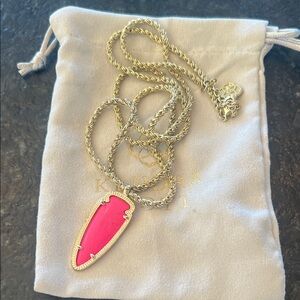 Kendra Scott Pink and Gold Necklace